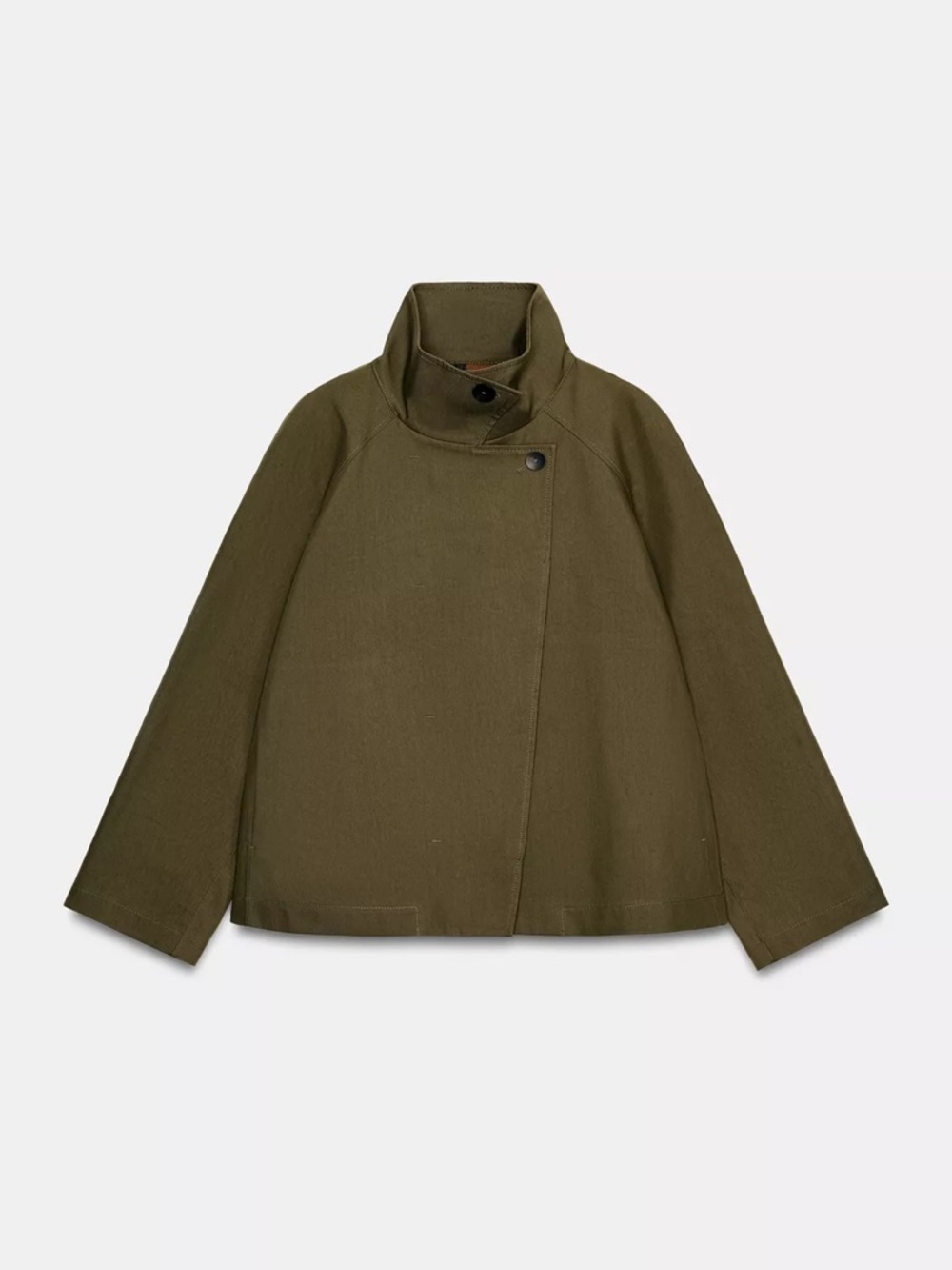 NWT ZARA NEW WOMAN ZW COLL SHORT HIGH-NECK TRENCH COAT ORANGE GREEN